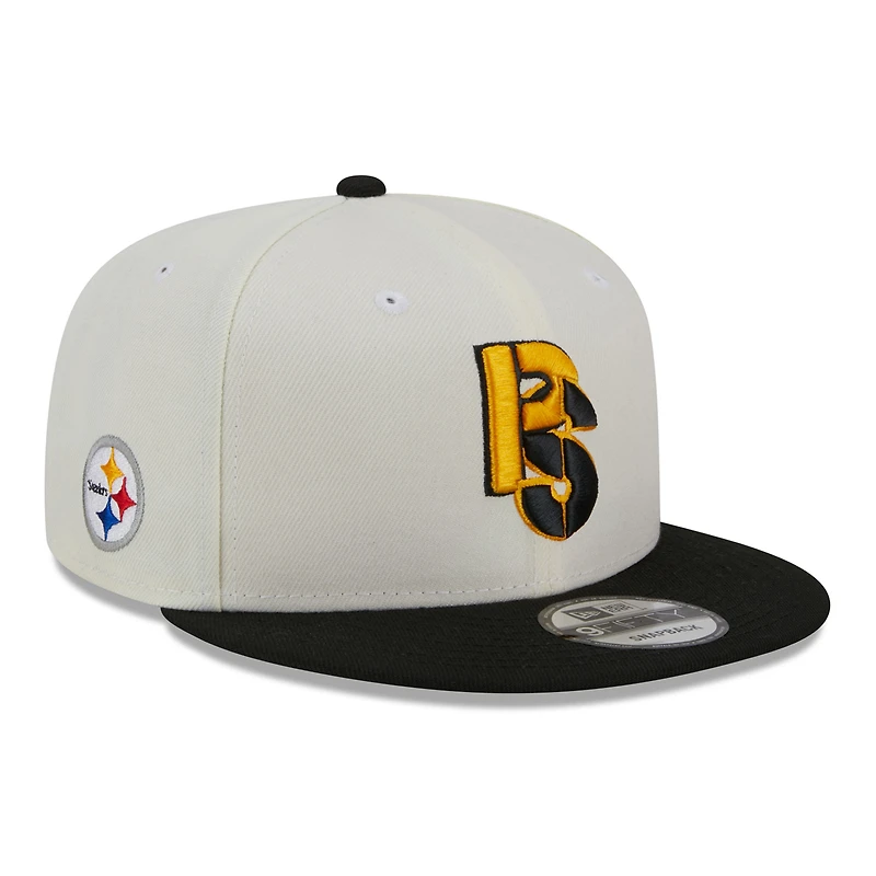 Casquette New Era Pittsburgh Steelers City Originals 9FIFTY Snapback crème/noire pour homme