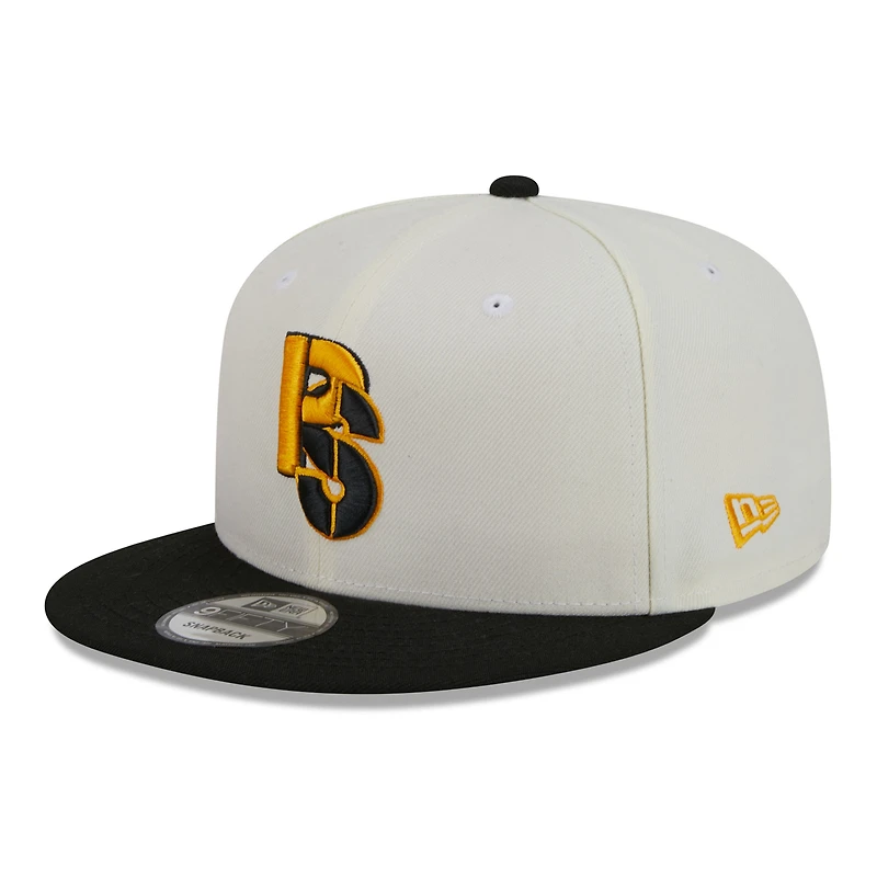 Casquette New Era Pittsburgh Steelers City Originals 9FIFTY Snapback crème/noire pour homme