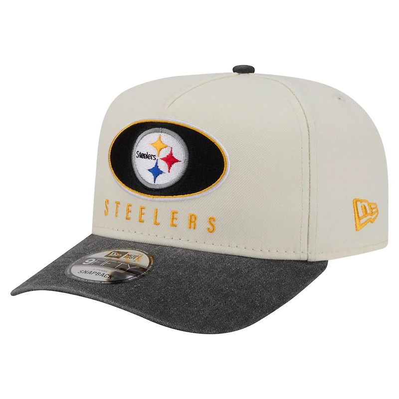 Casquette snapback New Era 9FIFTY crème/noir Pittsburgh Steelers pour homme