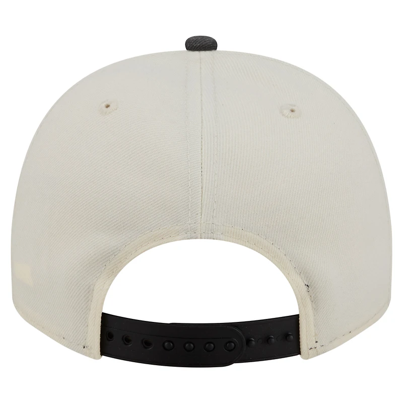 Men's New Era Cream/Black Pittsburgh Steelers Washed A-Frame 9FIFTY Snapback Hat