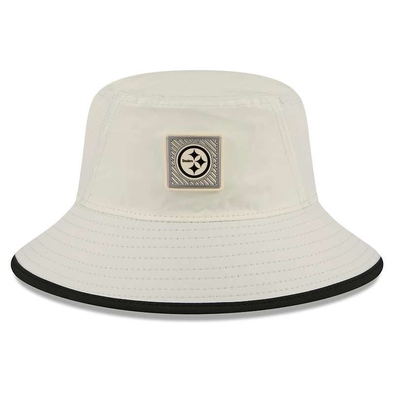 Men's New Era Cream Pittsburgh Steelers 2026 NFL Training Camp Sport Bucket Hat