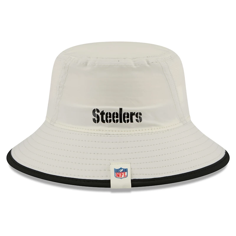 Men's New Era Cream Pittsburgh Steelers 2026 NFL Training Camp Sport Bucket Hat