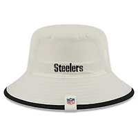 Men's New Era  Cream Pittsburgh Steelers 2026 NFL Training Camp Sport Bucket Hat