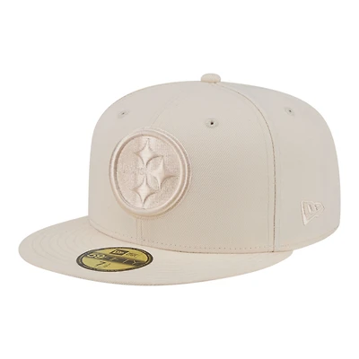 Men's New Era  Cream Pittsburgh Steelers Color Pack 59FIFTY Fitted Hat