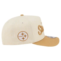 Men's New Era  Cream Pittsburgh Steelers Herringbone 9FIFTY A-Frame Snapback Hat