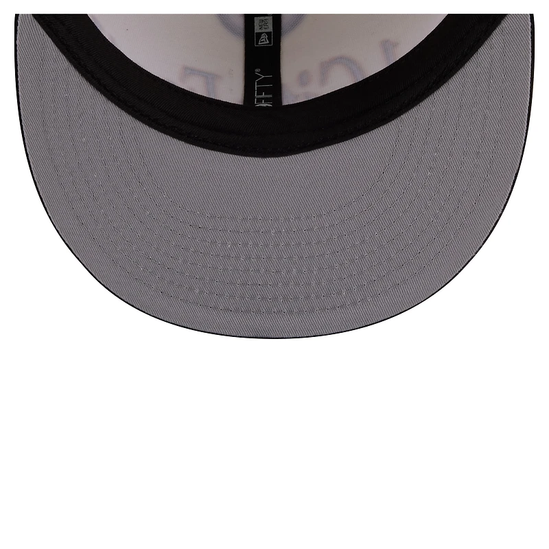 Casquette snapback New Era crème Pittsburgh Steelers pour homme, modèle oversize 9FIFTY.