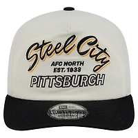 Men's New Era Cream Pittsburgh Steelers Script 19TWENTY Adjustable Hat