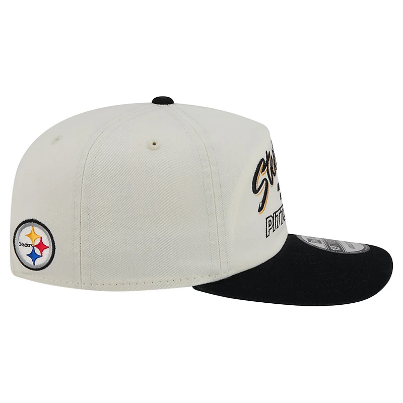 Men's New Era Cream Pittsburgh Steelers Script 19TWENTY Adjustable Hat
