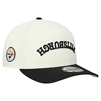 Casquette snapback New Era crème Pittsburgh Steelers pour homme, modèle Upside Down 9FIFTY.