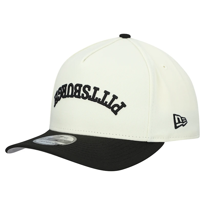 Men's New Era Cream Pittsburgh Steelers Upside Down 9FIFTY A-Frame Snapback Hat