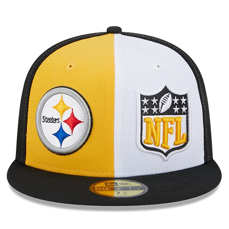 Casquette ajustée 59FIFTY Sideline des Pittsburgh Steelers 2023 New Era pour homme, or/noir
