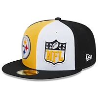 Casquette ajustée 59FIFTY Sideline des Pittsburgh Steelers 2023 New Era pour homme, or/noir