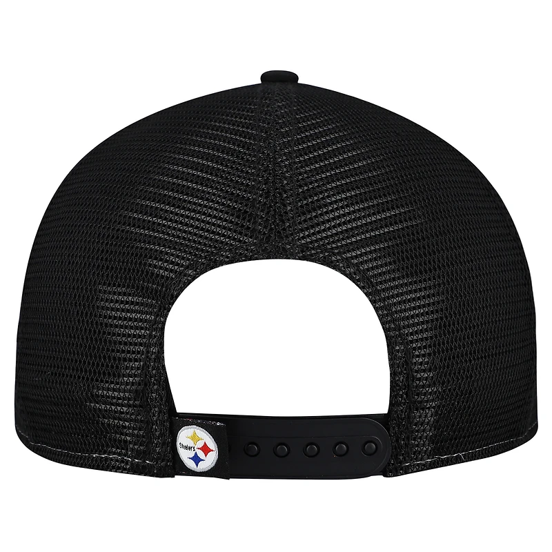 Casquette snapback 9FIFTY extérieure à panneaux fendus New Era pour homme, couleur or/noir, des Pittsburgh Steelers