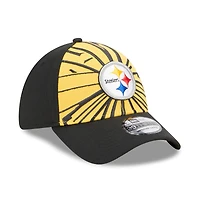 Casquette Flex 39THIRTY Shattered des Pittsburgh Steelers de New Era pour homme, or/noir
