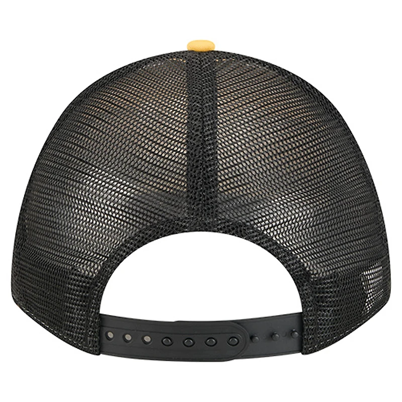 Casquette ajustable New Era 9FORTY Linear A-Frame dorée des Pittsburgh Steelers pour homme