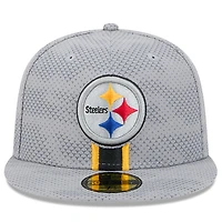 Men's New Era Gray Pittsburgh Steelers 2024 Sideline 59FIFTY Fitted Hat