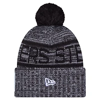 Bonnet en tricot à revers et pompon gris Pittsburgh Steelers 2025 pour homme New Era