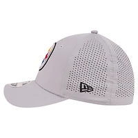 Casquette New Era grise Pittsburgh Steelers 39THIRTY M-Crown Flex Fit pour homme