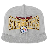 Casquette de golf snapback à cordon de serrage Pittsburgh Steelers grise New Era pour homme