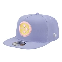 Casquette snapback New Era 9FIFTY Bloom A-Frame pour homme, couleur lavande, Pittsburgh Steelers