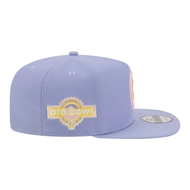 Casquette snapback New Era 9FIFTY Bloom A-Frame pour homme, couleur lavande, Pittsburgh Steelers