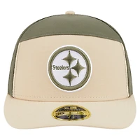Men's New Era Light Beige/Olive Pittsburgh Steelers Two-Tone Color Pack Split Panel 59FIFTY Fitted Hat