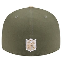 Men's New Era Light Beige/Olive Pittsburgh Steelers Two-Tone Color Pack Split Panel 59FIFTY Fitted Hat