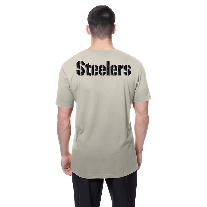Men's New Era Light Beige Pittsburgh Steelers Multi Patch T-Shirt