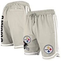 Men's New Era Light Beige Pittsburgh Steelers Stone Multi Patch Shorts