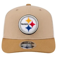 Men's New Era Light Beige Pittsburgh Steelers  Two-Tone Trucker 9SEVENTY Adjustable Hat