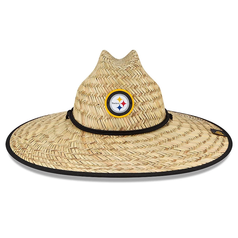 Men's New Era Natural Pittsburgh Steelers NFL Training Camp Official Straw Lifeguard Hat