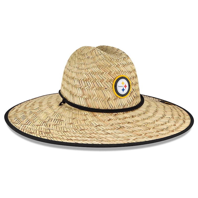 Men's New Era Natural Pittsburgh Steelers NFL Training Camp Official Straw Lifeguard Hat