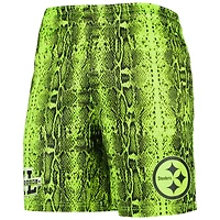 Men's New Era Neon Green Pittsburgh Steelers Summer Pop Shorts