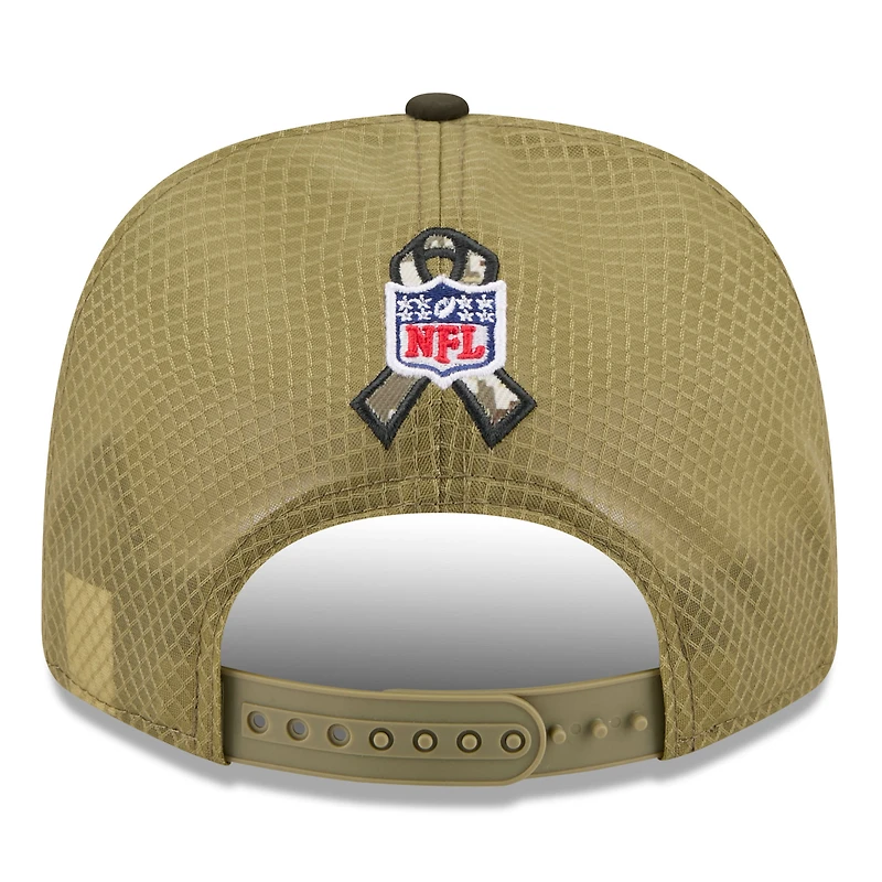 Casquette ajustable 9SEVENTY olive Pittsburgh Steelers 2025 Salute to Service pour homme de New Era
