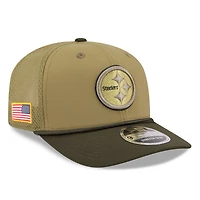 Casquette ajustable 9SEVENTY olive Pittsburgh Steelers 2025 Salute to Service pour homme de New Era
