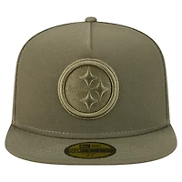 Casquette ajustée A-Frame 59FIFTY pour homme New Era, olive, Pittsburgh Steelers Color Pack