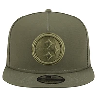 Casquette snapback A-Frame 9FIFTY olive Pittsburgh Steelers pour homme New Era