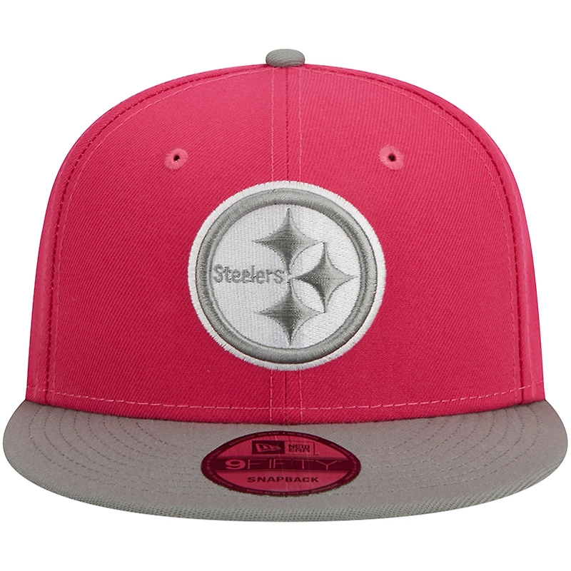Casquette Snapback 9FIFTY pour homme New Era Pink Pittsburgh Steelers 2-Tone Colour Pack