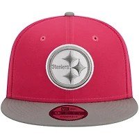 Casquette Snapback 9FIFTY pour homme New Era Pink Pittsburgh Steelers 2-Tone Colour Pack