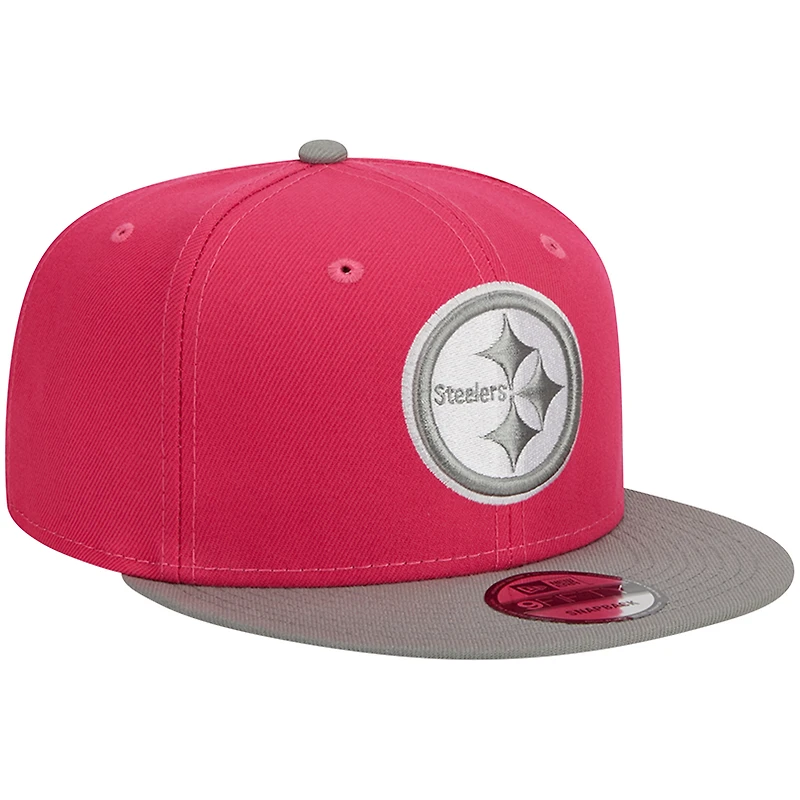 Casquette Snapback 9FIFTY pour homme New Era Pink Pittsburgh Steelers 2-Tone Colour Pack