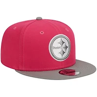 Casquette Snapback 9FIFTY pour homme New Era Pink Pittsburgh Steelers 2-Tone Colour Pack