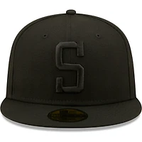 Men's New Era Pittsburgh Steelers Black on Alternate Logo 59FIFTY Fitted Hat