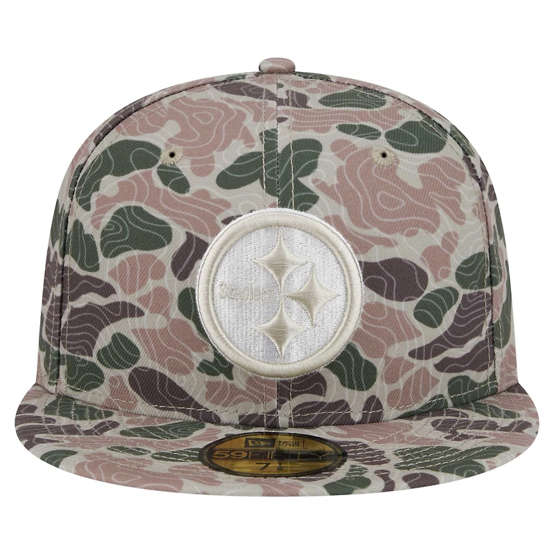 Men's New Era Pittsburgh Steelers Geo Camo 59FIFTY Fitted Hat