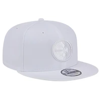 Casquette Snapback 9FIFTY Main Blanc sur Blanc des Pittsburgh Steelers New Era pour hommes
