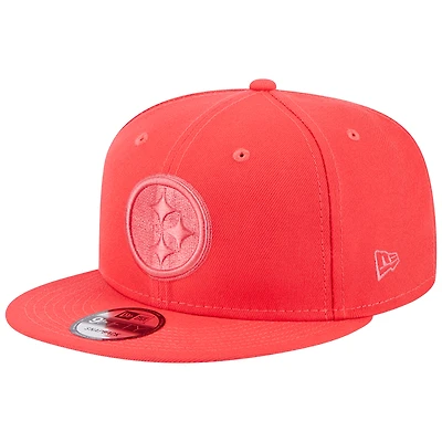Casquette New Era Pittsburgh Steelers Color Pack Brights rouge Snapback 9FIFTY pour homme