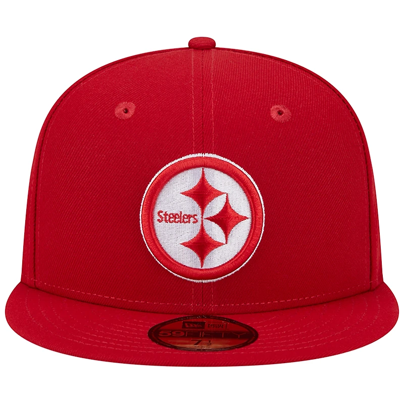 Casquette ajustée 59FIFTY pour homme New Era Scarlet Pittsburgh Steelers Super Bowl XLIII Main Patch
