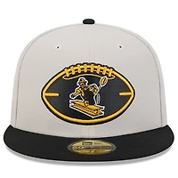 Men's New Era Stone/Black Pittsburgh Steelers 2024 Sideline Historic 59FIFTY Fitted Hat