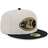 Men's New Era Stone/Black Pittsburgh Steelers 2024 Sideline Historic 59FIFTY Fitted Hat