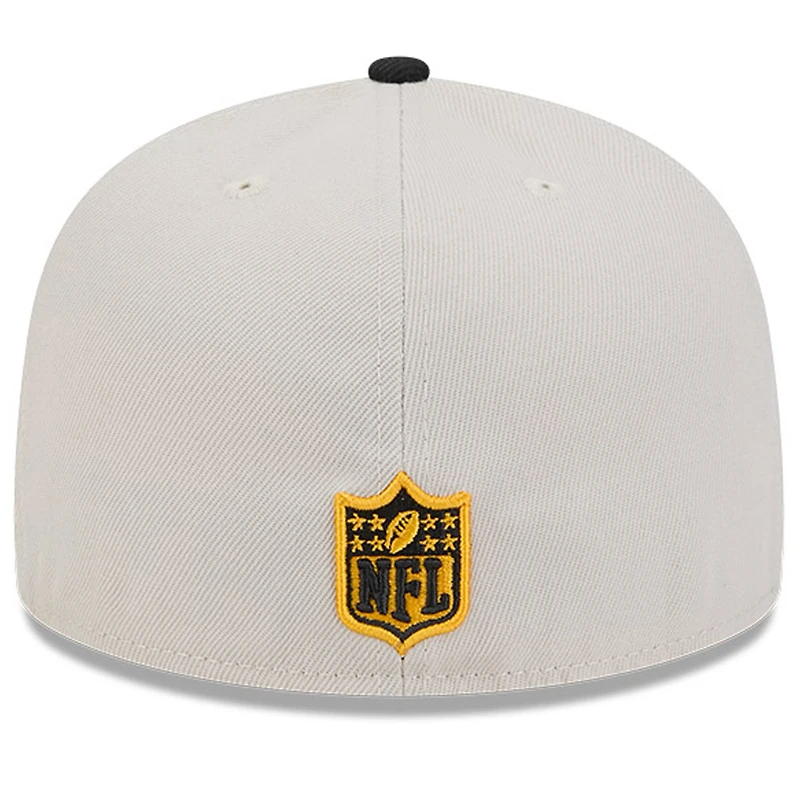 Men's New Era Stone/Black Pittsburgh Steelers 2024 Sideline Historic 59FIFTY Fitted Hat