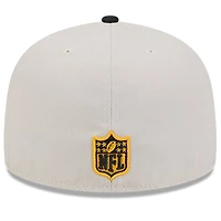 Men's New Era Stone/Black Pittsburgh Steelers 2024 Sideline Historic 59FIFTY Fitted Hat